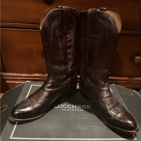 Lucchese Shoes - Lucchese Women’s Cherry Brown Western Boots